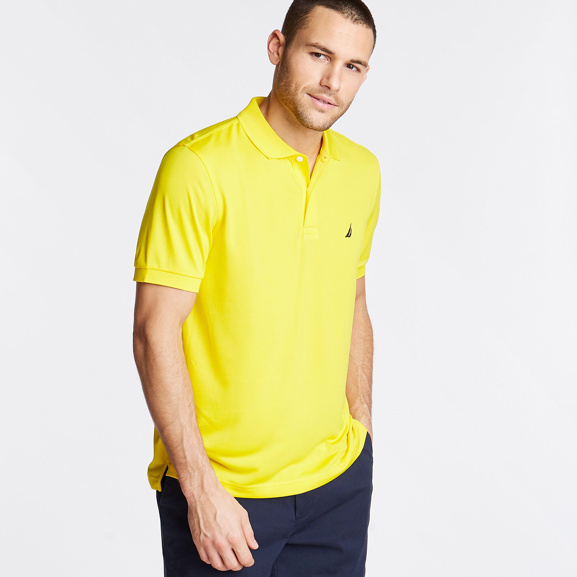 Navtech Classic Fit Performance Polo,Yellow Zest,large