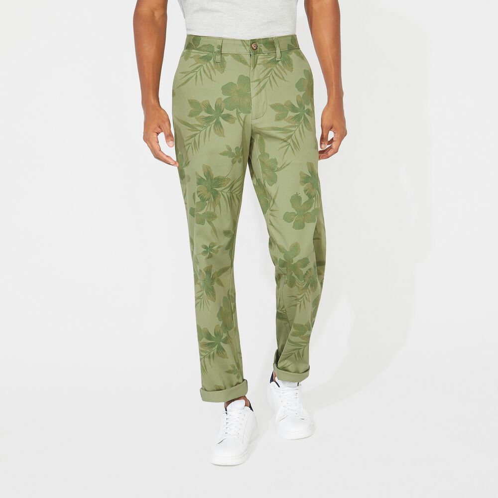CLASSIC FIT FLORAL PRINT PANT,Olive Vine,large