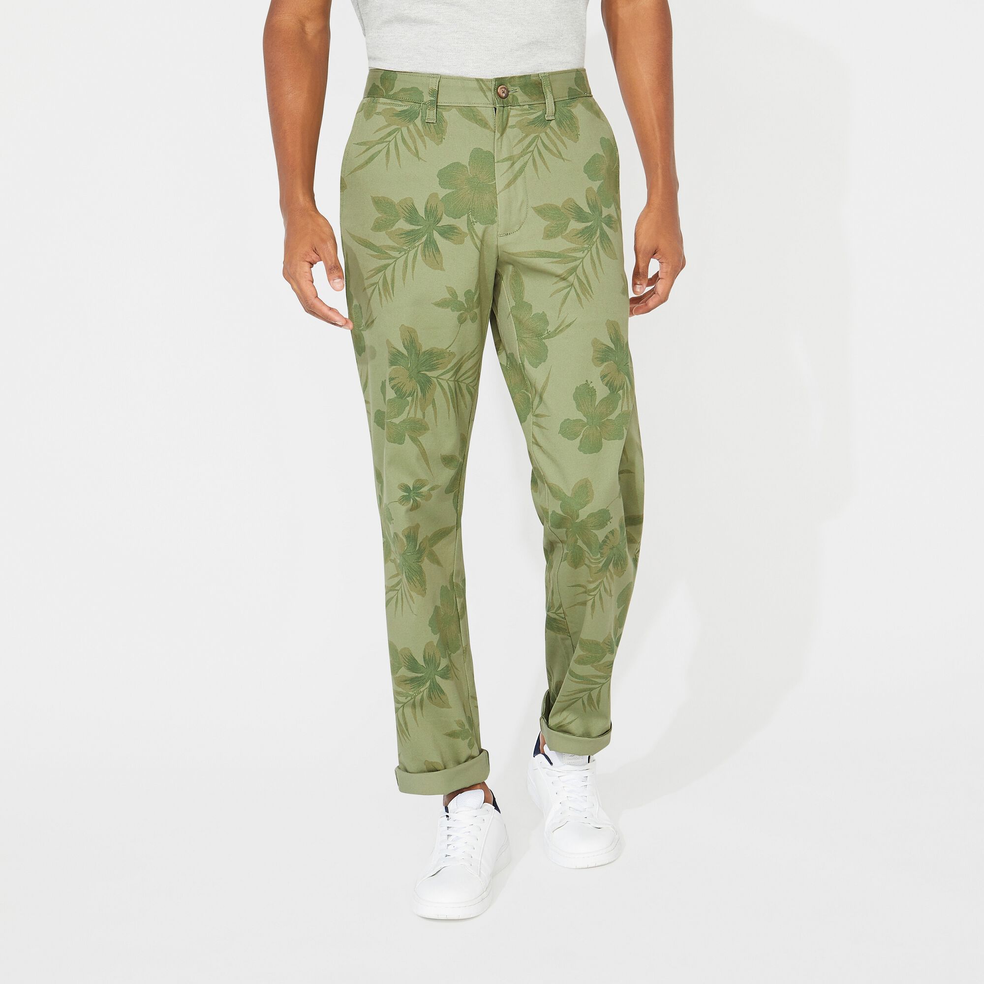 CLASSIC FIT FLORAL PRINT PANT,Olive Vine,large