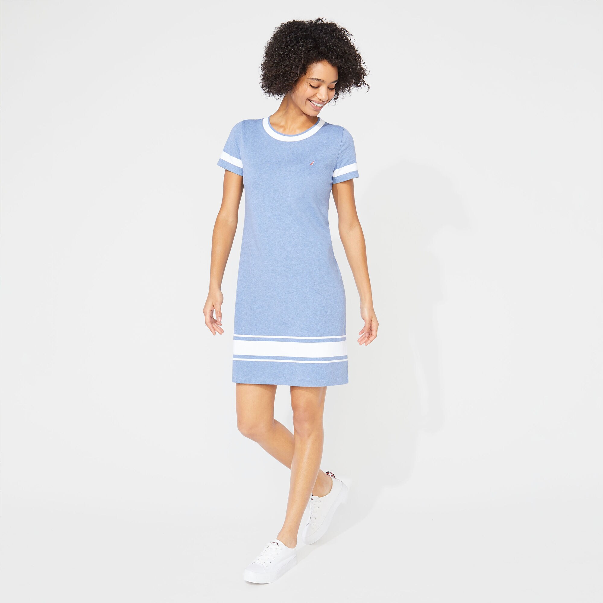 STRIPE KNIT DRESS,Aquabreeze,large