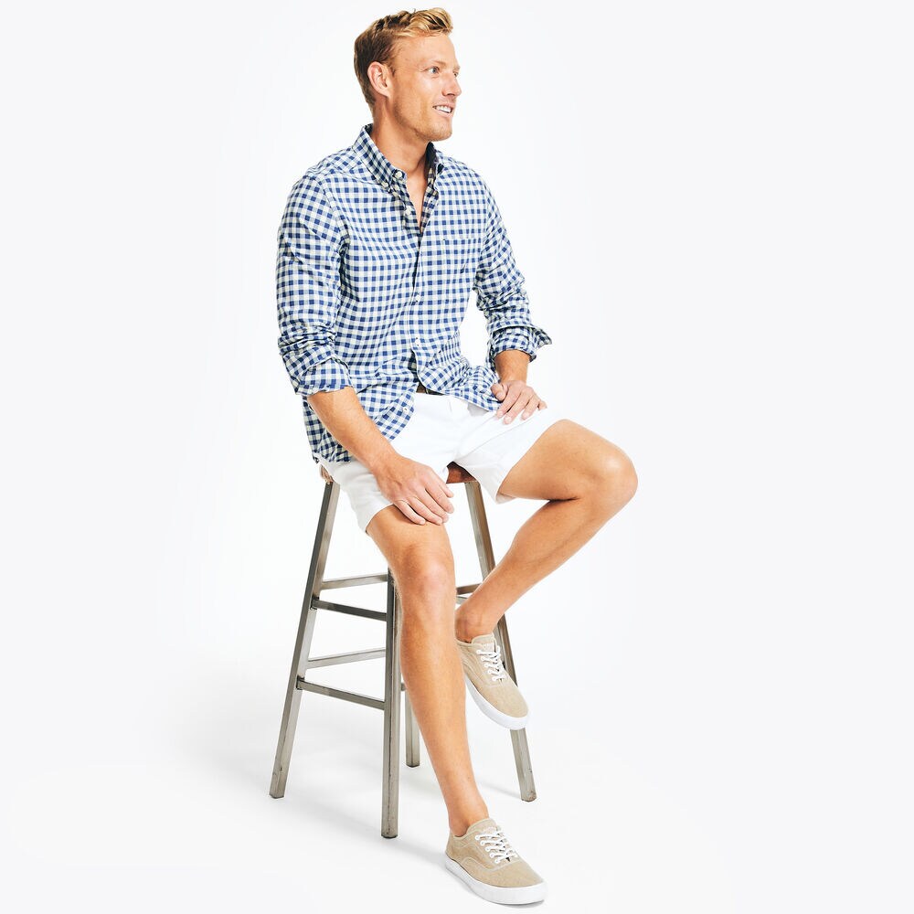 Sustainably Crafted Plaid Shirt,Estate Blue,large