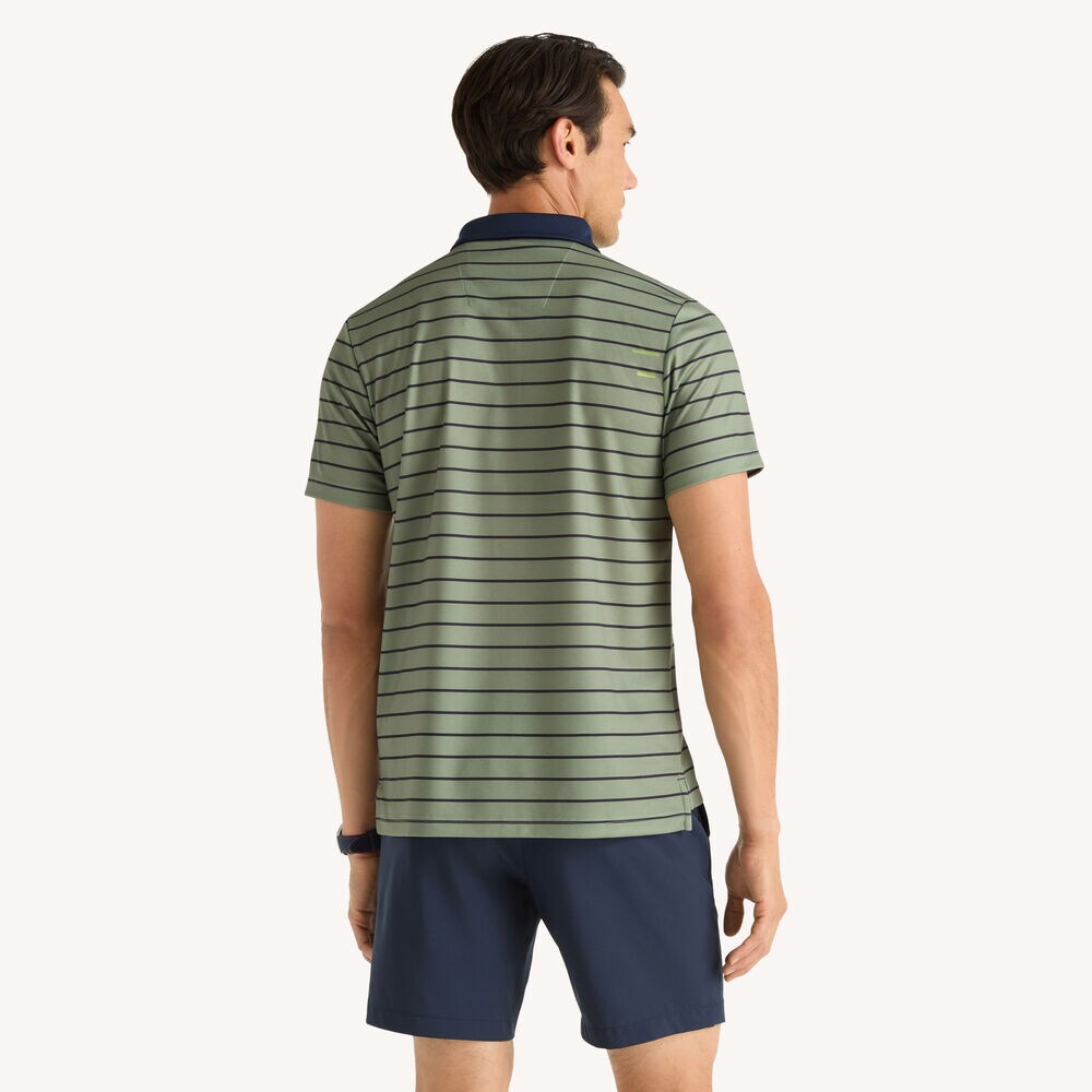 Navtech Striped Polo,Jade Forest Heather,large