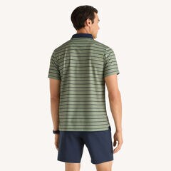 Navtech Striped Polo,Jade Forest Heather,large
