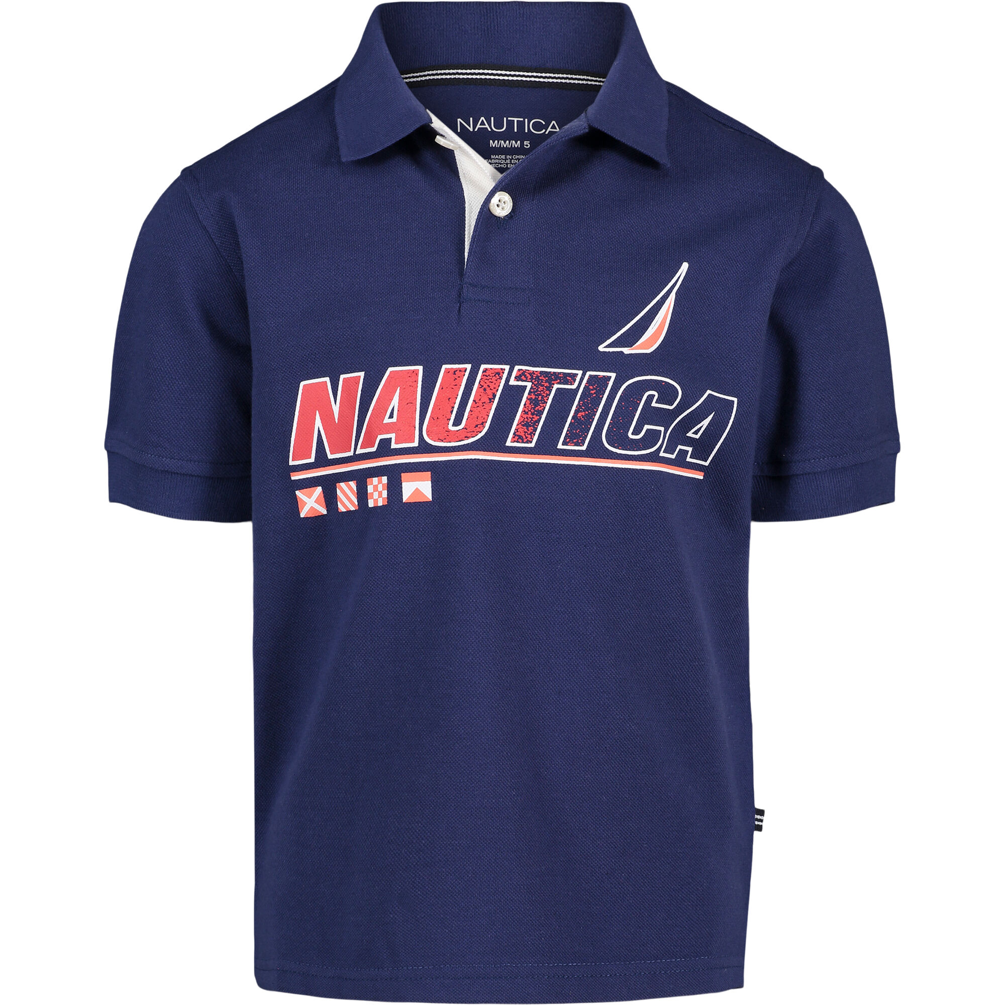 BOYS' LOGO GRAPHICS POLO (8-20),J Navy,large