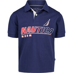 BOYS' LOGO GRAPHICS POLO (8-20),J Navy,large