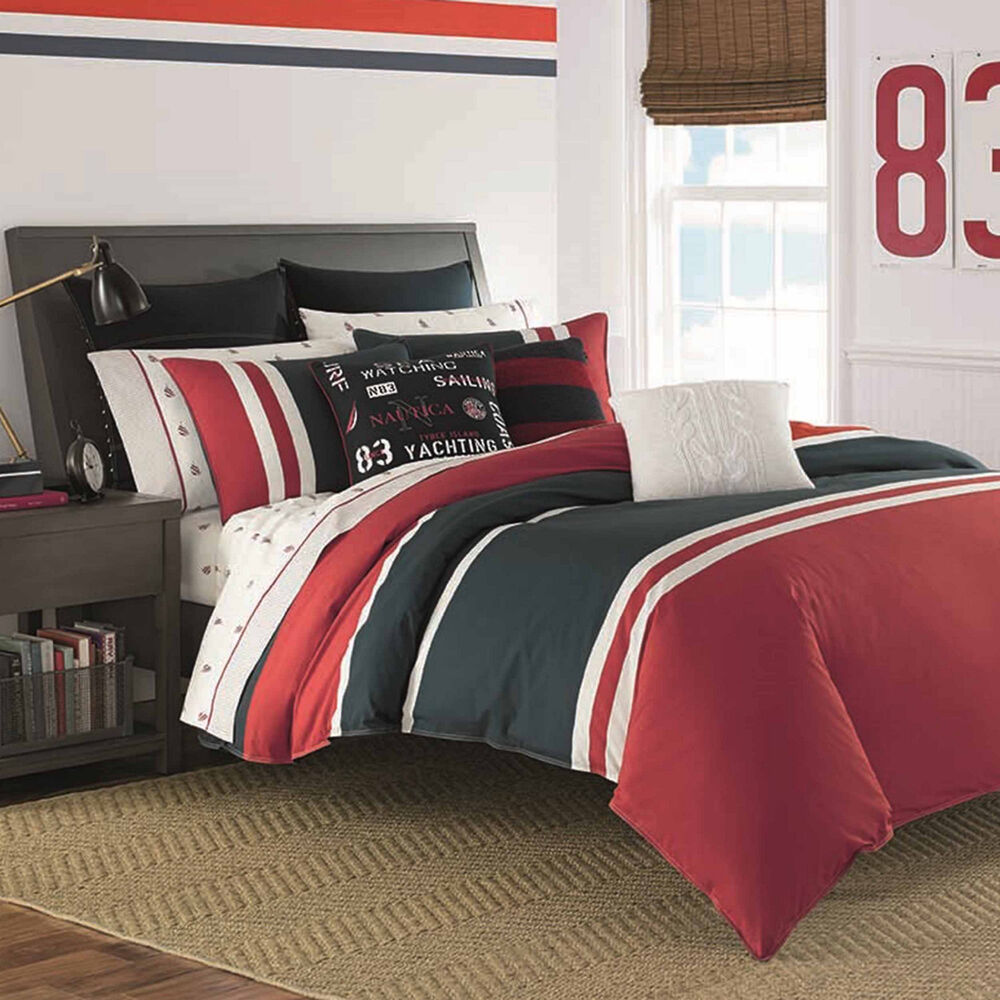 Heritage Colorblock Comforter Set,Navy,large