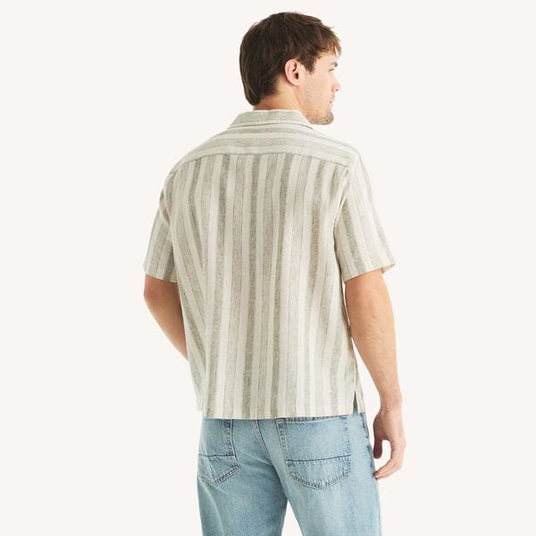 Striped Short-Sleeve Camp Shirt
