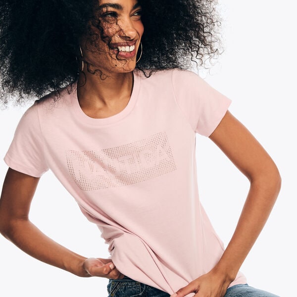 Rhinestone Logo Graphic T-Shirt