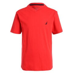 LITTLE BOYS' V-NECK T-SHIRT (4-7) ,Melonberry,large