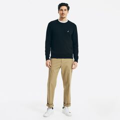 SUSTAINABLY CRAFTED CREWNECK SWEATER,True Black,large