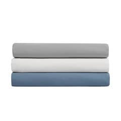 SOLID GREY FULL FITTED SHEET,Bay Grey,large