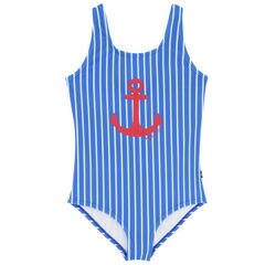 GIRLS' STRIPED ANCHOR ONE-PIECE (8-16),Surf Water Wash,large