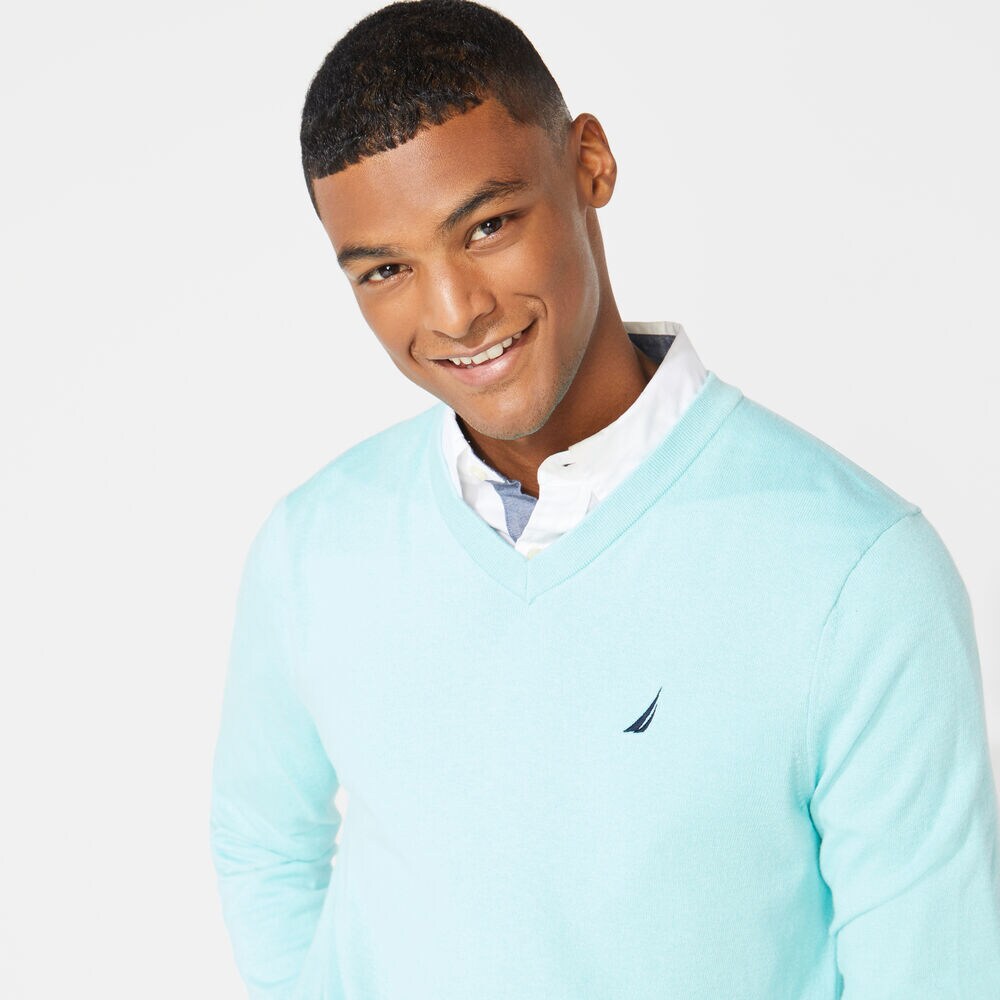 NAVTECH V-NECK SWEATER,Aquasplash,large
