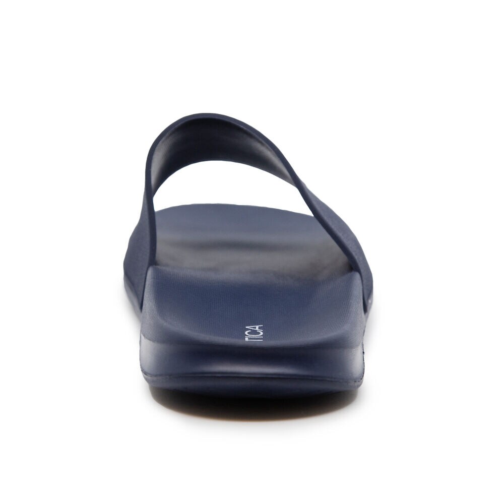 LOGO-EMBOSSED SLIDE SANDAL,Navy,large