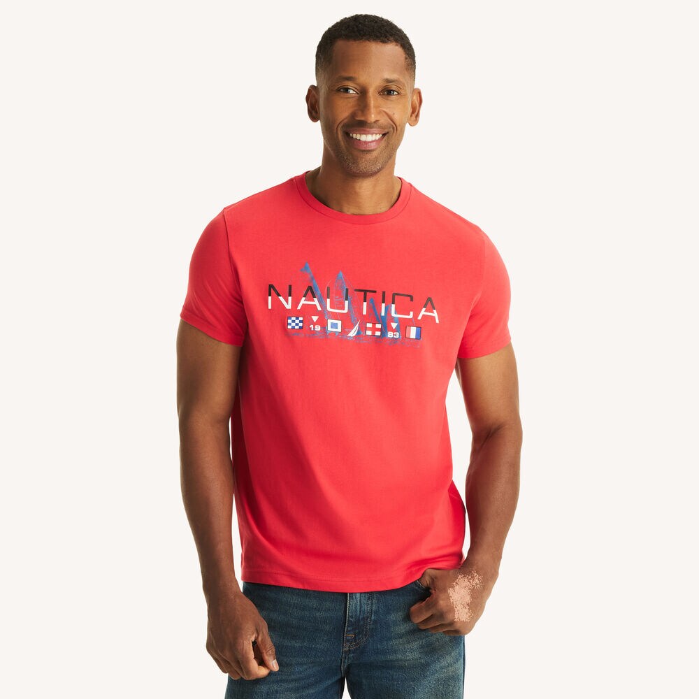 Heritage Flag Graphic T-Shirt,Buoy Red,large