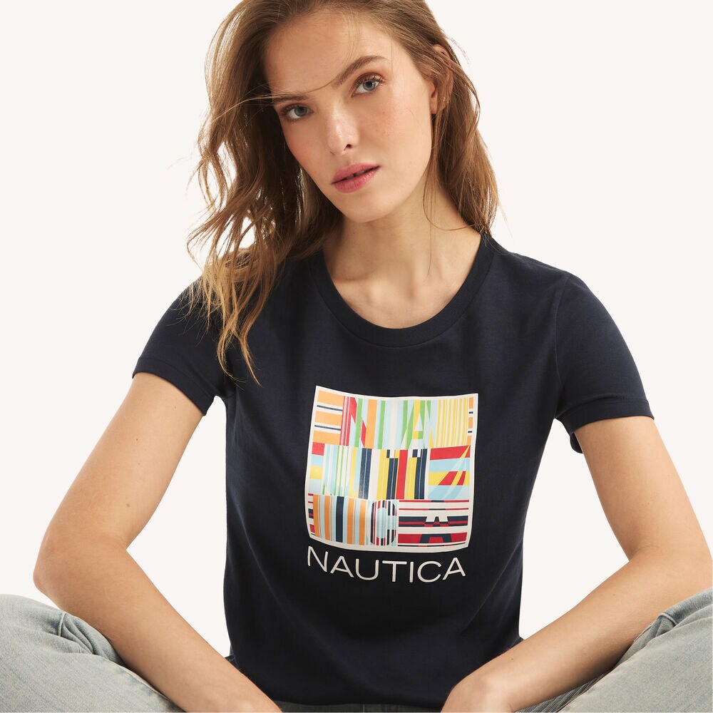 Heritage Foil Logo Graphic T-Shirt,Stellar Blue Heather,large