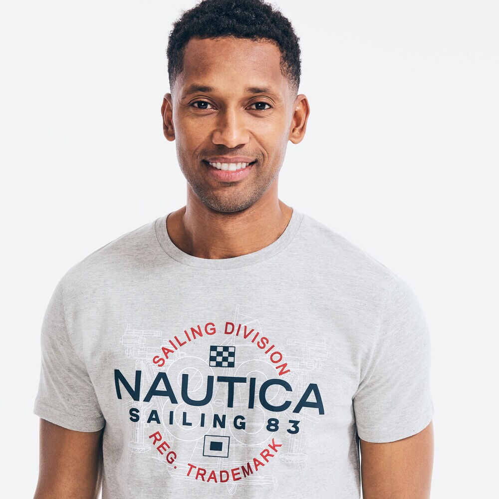 SAILING DIVISION GRAPHIC T-SHIRT,Grey Heather,large