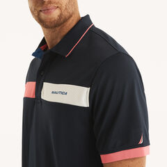 Big & Tall Navtech Classic Fit Colorblock Polo,Stellar Blue Heather,large