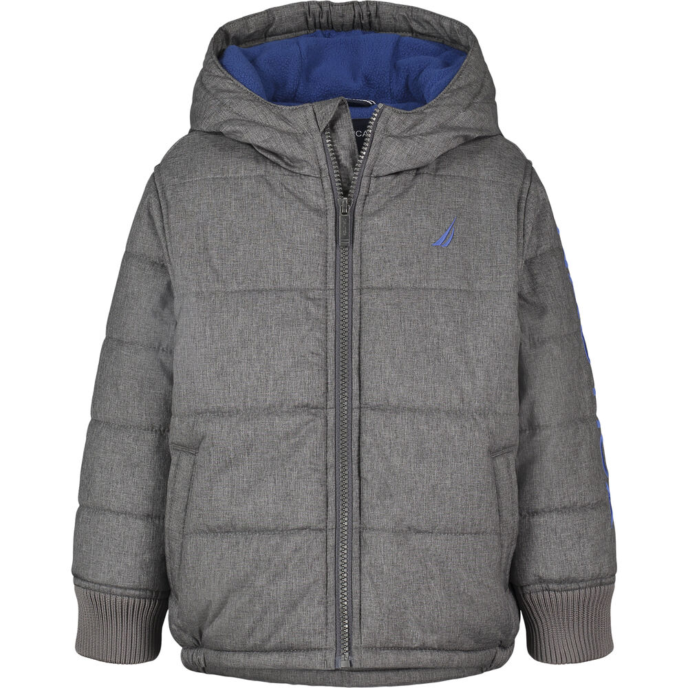 LITTLE BOYS' BUBBLE JACKET (4-7),Grey Heather,large