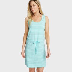 Jersey Tank Dress in Admiral Stripe,Capri Blue,large