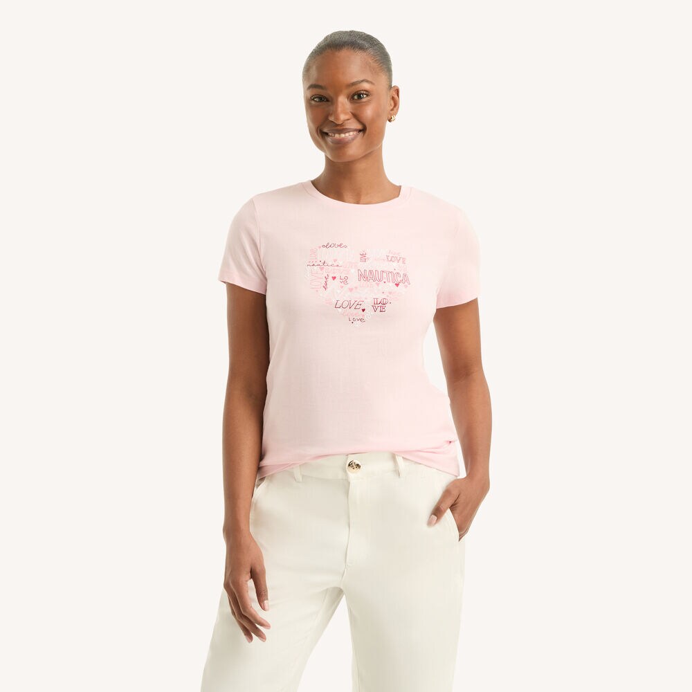 Love Foil Graphic T-Shirt,Pale Orchid,large
