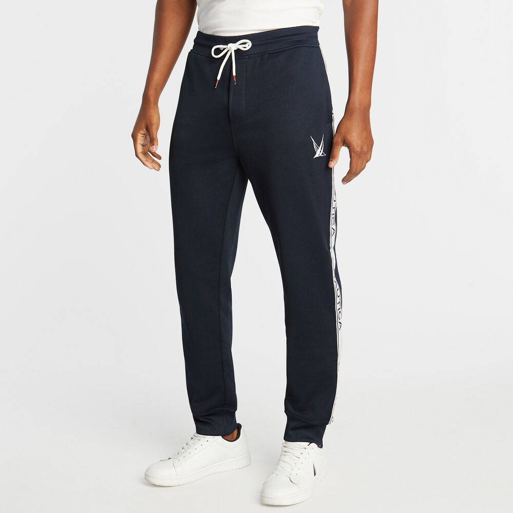 LOGO TAPE JOGGER,Navy,large