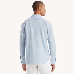 Classic Fit Wrinkle-Resistant Printed Shirt,Crystal Bay Blue,large