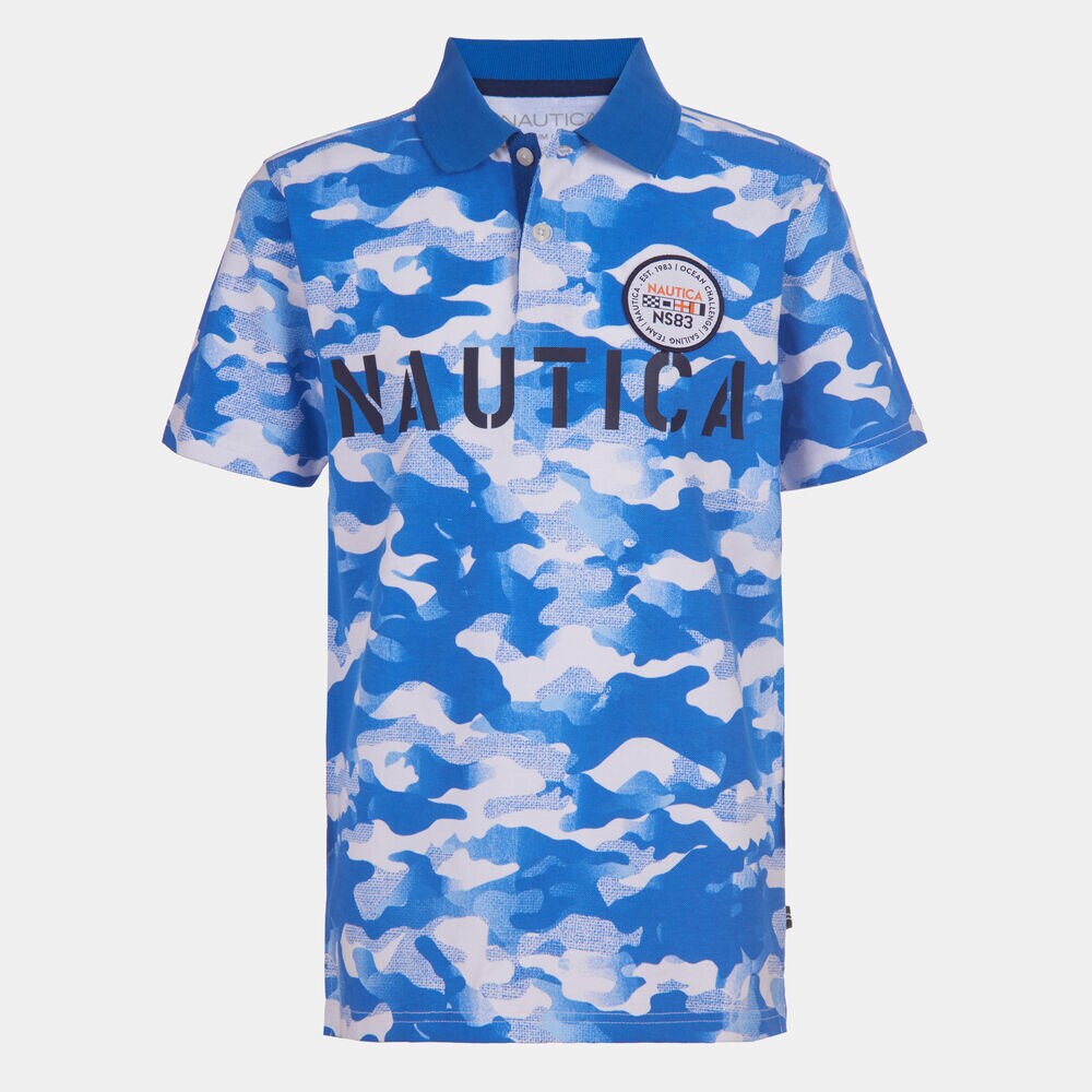 BOYS' CAMOUFLAGE HERITAGE POLO (8-20),True Navy,large
