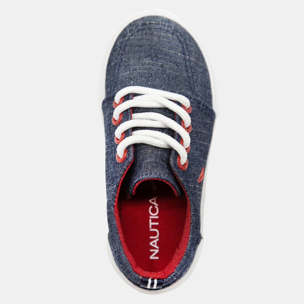 BOYS' CHAMBRAY BRAND ICON SNEAKER,Pure Deep Sea Wash,large