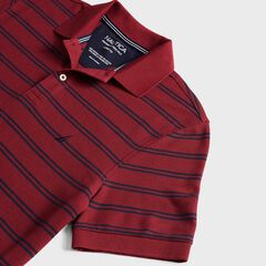 CLASSIC FIT STRIPED DECK POLO,Zinfandel,large