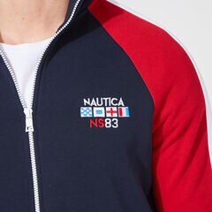 COLORBLOCKED RAGLAN JACKET,Navy,large