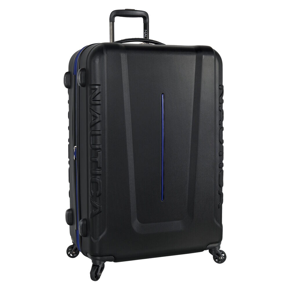 Vernon Bay Hardside Spinner Luggage in Black/Cobalt,True Black,large