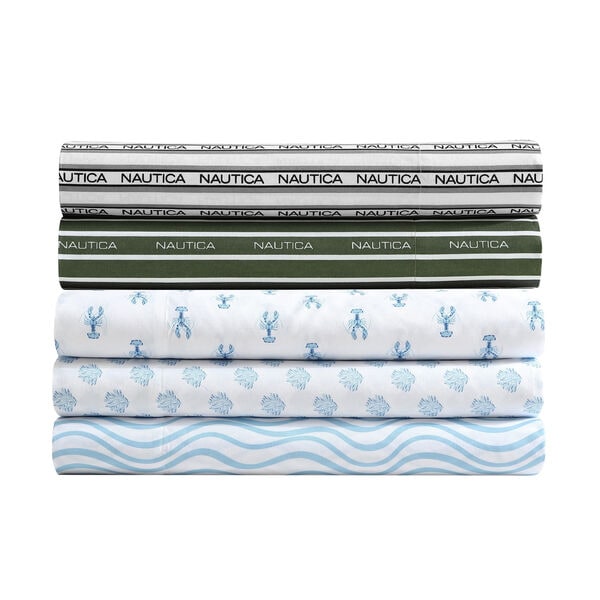 Lineary Waves Blue Queen Sheet Set