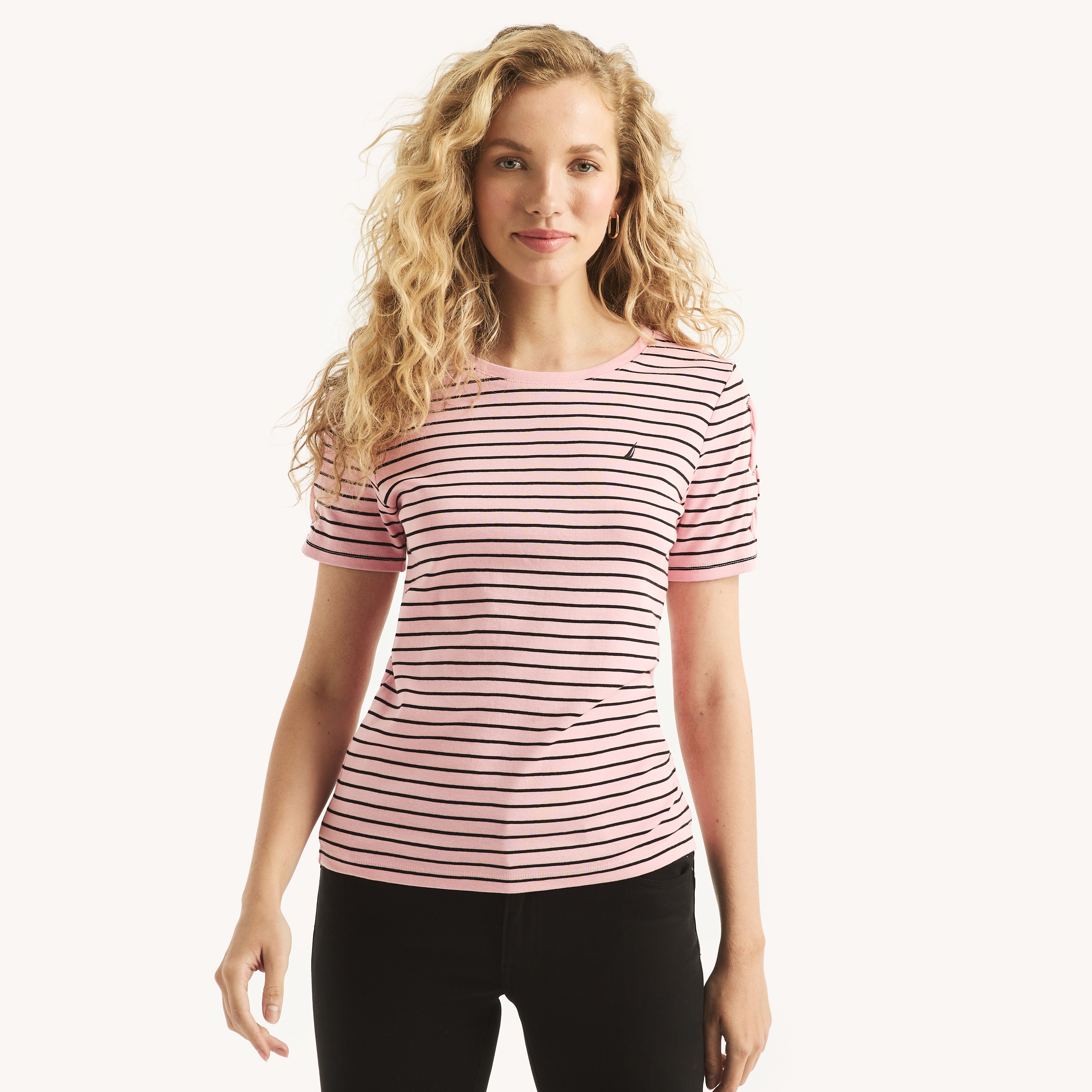 Striped Lace-Up T-Shirt | Nautica