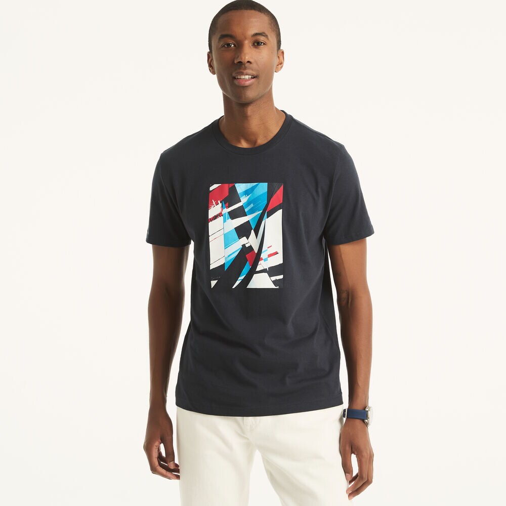 Logo Graphic T-Shirt,Navy,large