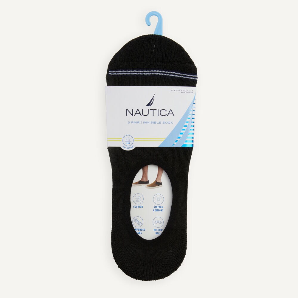 SHOE LINER SOCKS, 3-PACK,Black,large