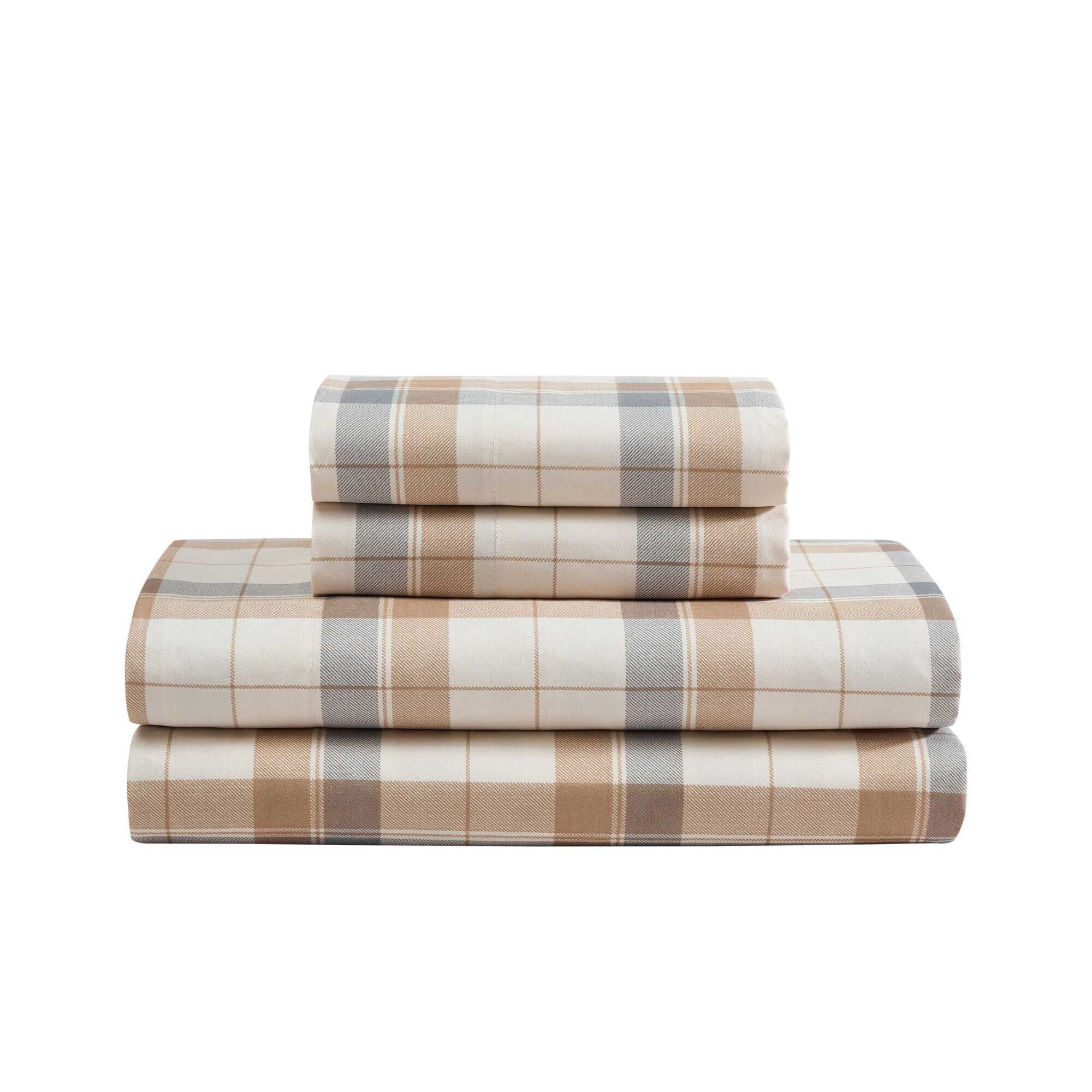 Vintage Trunk Beige Plaid Full Sheet Set (00199165136911 Home) photo