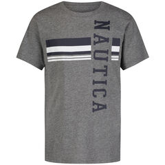 Boys' Varsity Stripe T-Shirt (8-20),Gunmetal Grey,large