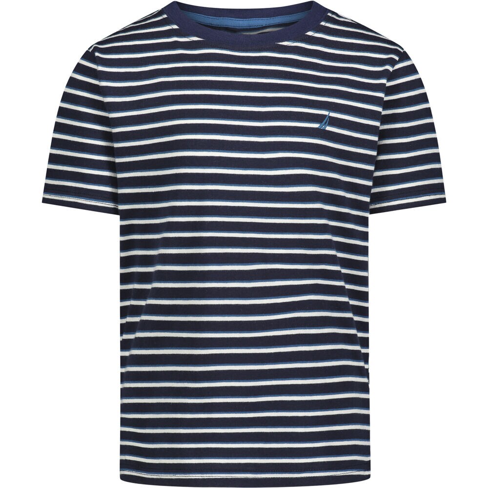 BOYS' STRIPED T-SHIRT (8-20),J Navy,large