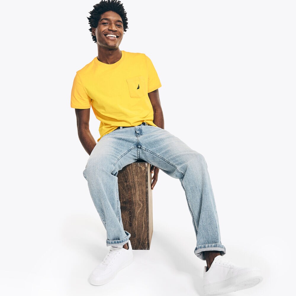 CLASSIC FIT POCKET T-SHIRT,Marigold,large