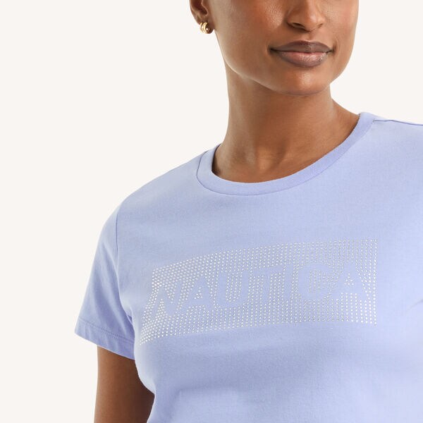 Rhinestone Logo Graphic T-Shirt