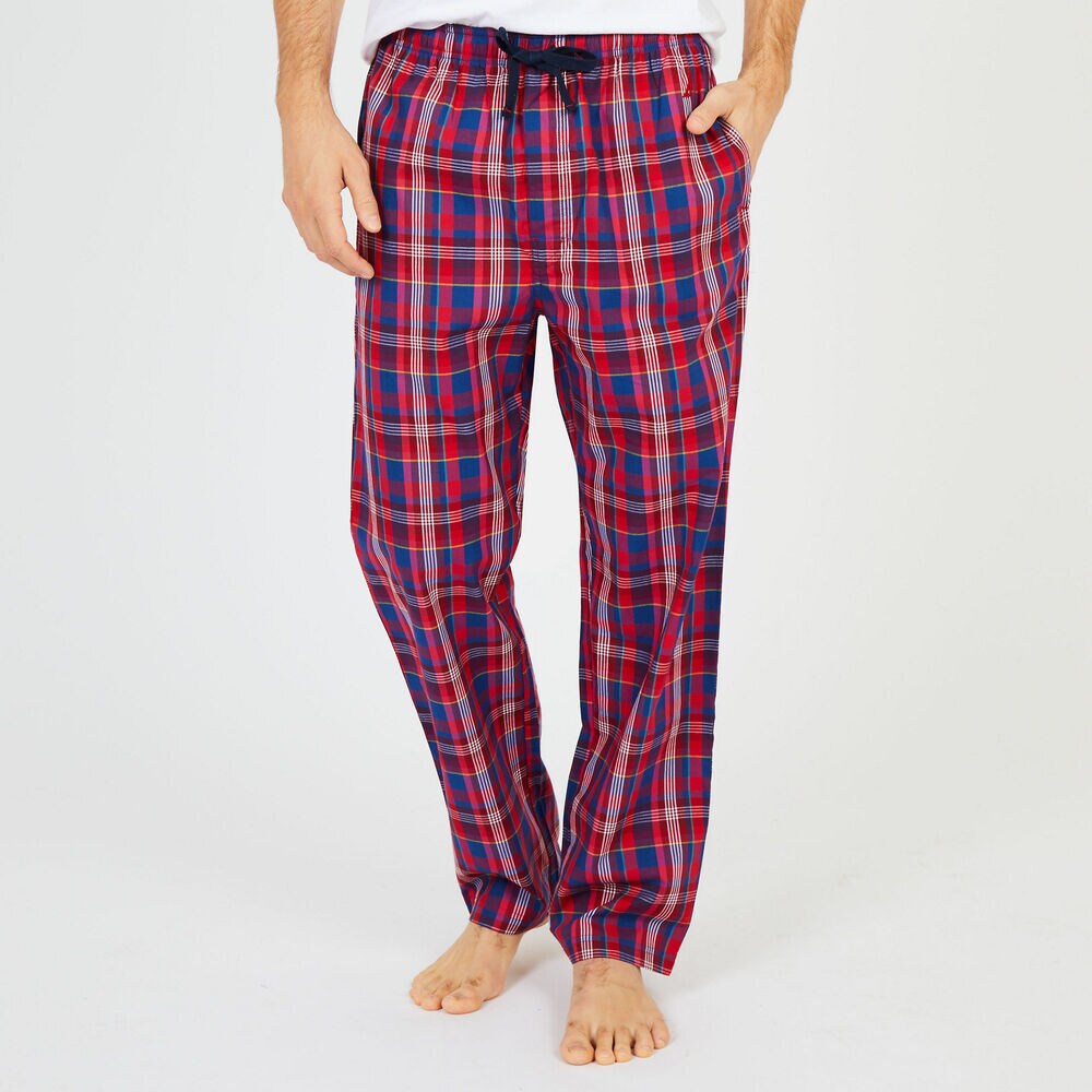 Multicolor Plaid Woven Pajama Pants,Nautica Red,large