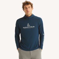Nautica OTF Performance UPF 50+ Hoodie,Ice Blue,large
