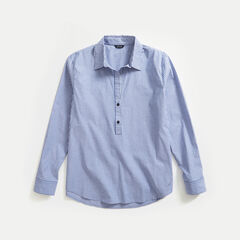 STRIPE POPOVER WEEKEND SHIRT,Bright White,large