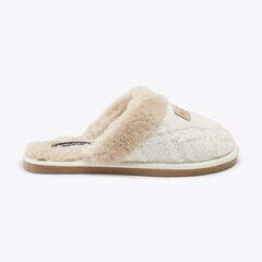 WOOL KNIT SLIPPER,Natural,large
