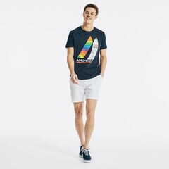 PRIDE SAILING GRAPHIC T-SHIRT,Navy,large
