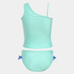 LITTLE GIRLS' PALM TREE PRINTED TANKINI SWIMSUIT (4-7),South Beach Aqua,large