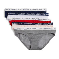 SEAMLESS RIBBED LOGO BIKINI BRIEFS, 5-PACK,Pale Blue,large