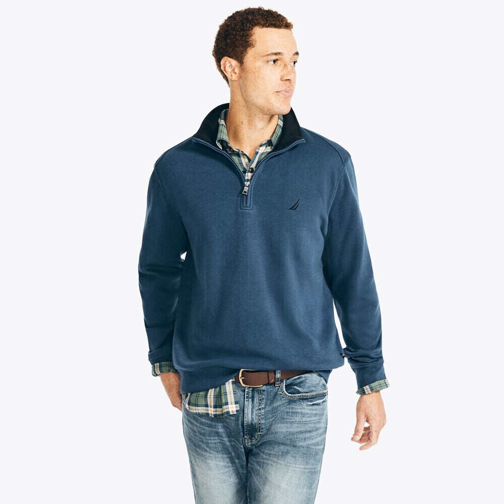 QUARTER-ZIP SWEATSHIRT,Lapis Blue,large