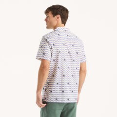 JAWS x Nautica Printed Short-Sleeve Camp Shirt,Purple Pennant,large
